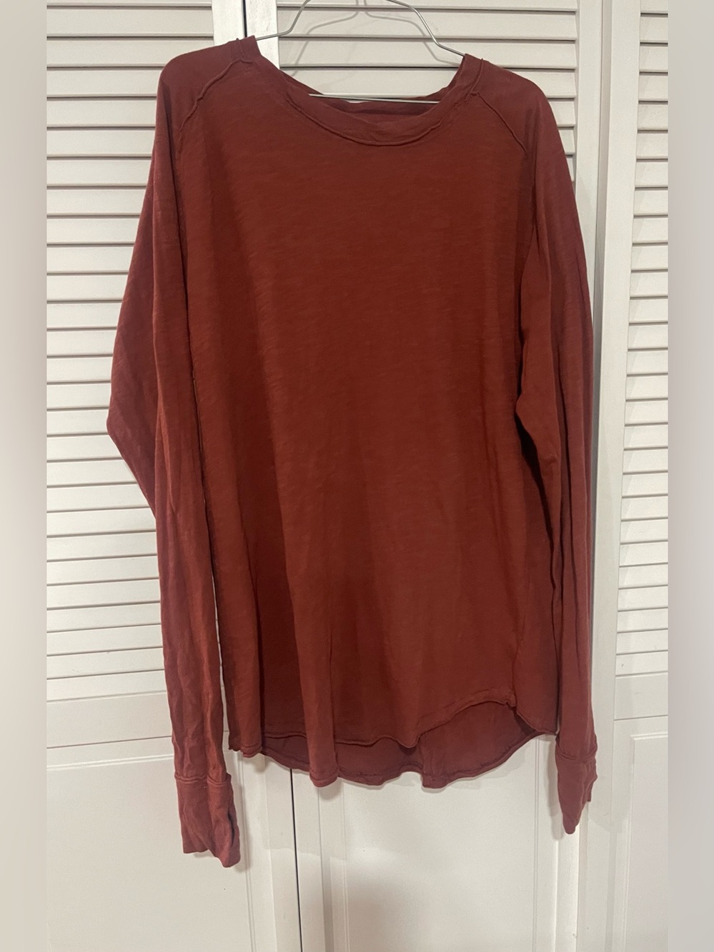 We The Free Slub Knit Crewneck Tee in Brick